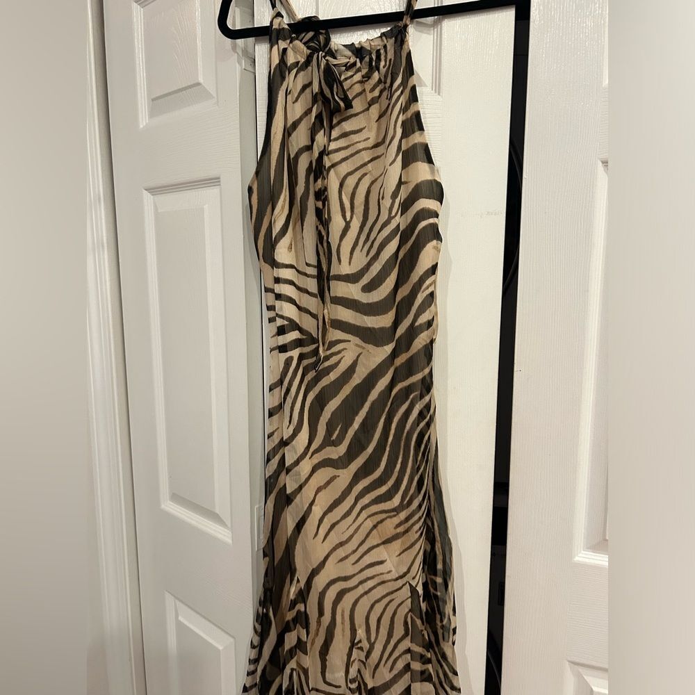 Ralph Lauren Animal Print Halter Dress Sz 12 - Picture 5 of 5